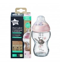 Biberon sticla Tommee Tippee Closer to Nature, 250 ml, 0 luni +,1 buc, Roz
